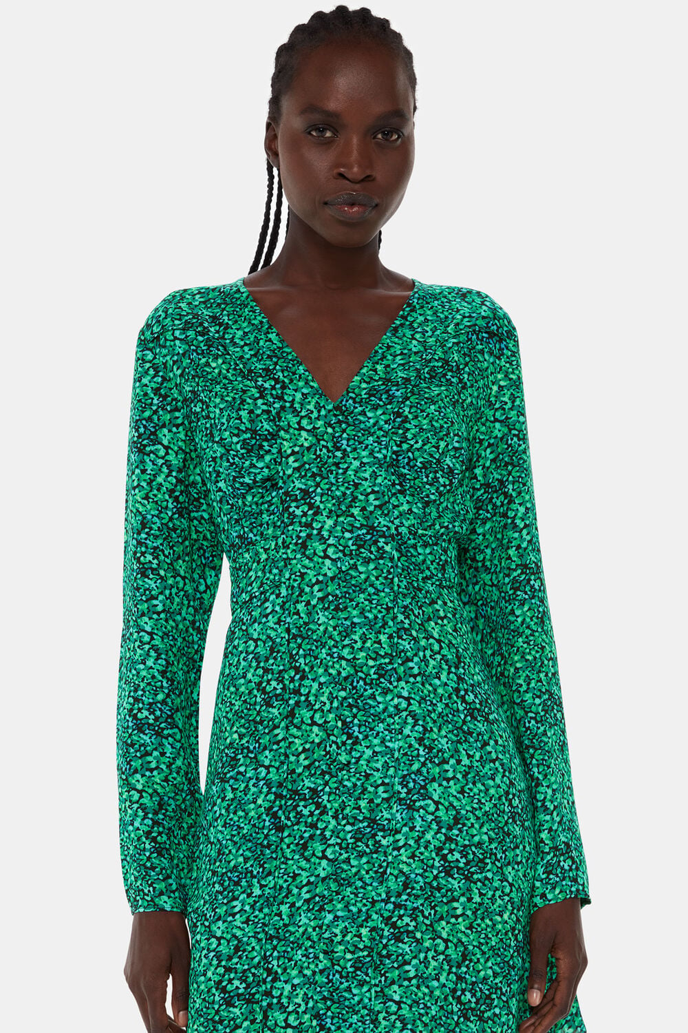 Green Dappled Floral Lori Dress